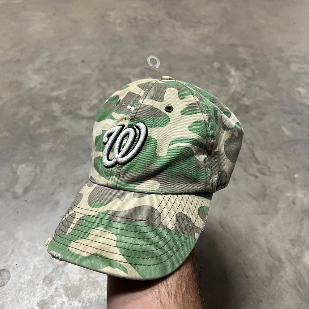 47 Brand Washington Nationals Camo Hat Womens MLB Baseball Cap Pink Distressed